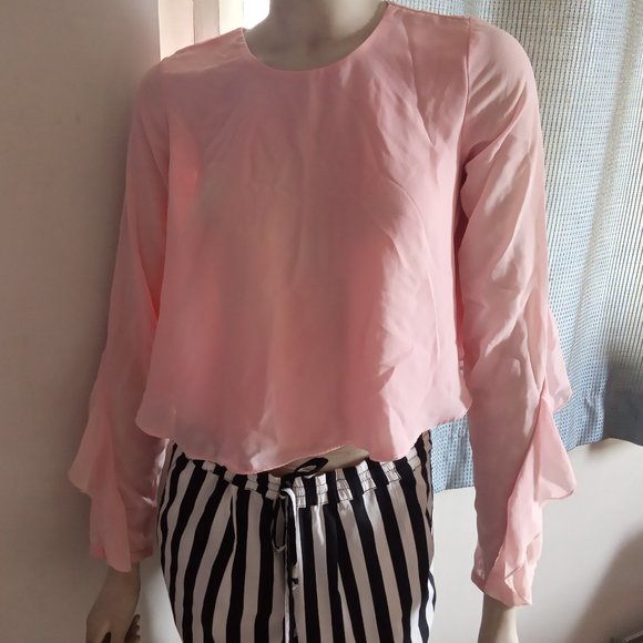 RIVER ISLAND Floaty Flare Top in Pale Pink - UK8 - Picture 3 of 7